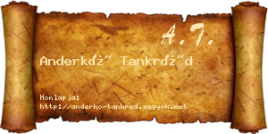 Anderkó Tankréd névjegykártya